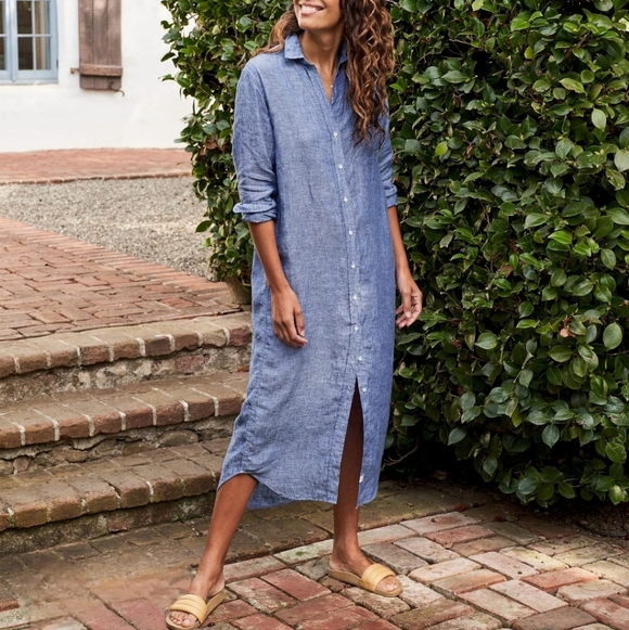 Frank & Eileen Dresses & Skirts - Frank & Eileen Rory Famous Blue Lived-in Linen Maxi Dress